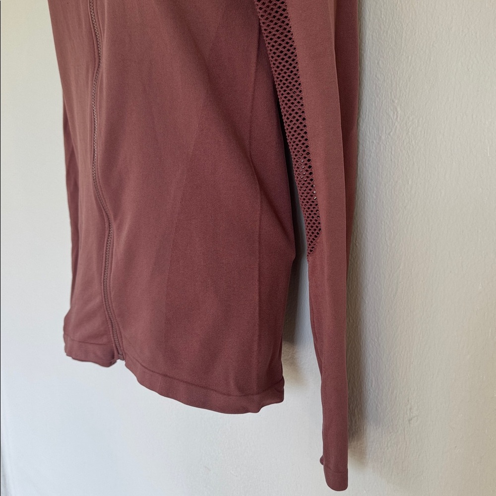 PINK Victoria’s Secret mauve seamless mesh full zip knit track jacket small - Picture 9 of 14